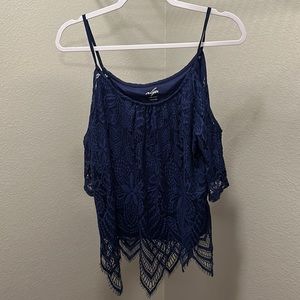 Navy blue lace tank size medium